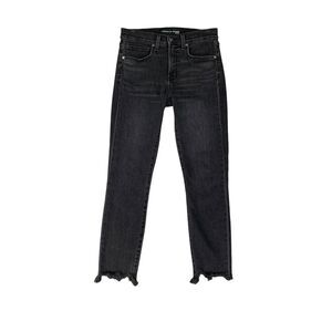 Veronica Beard Jeans Womens 29 Faded Black Emma Skinny Mid Rise Raw Hem *READ
